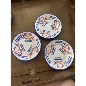 NEW VIETRI Campagna Pesce Solimene Fish Plate Set of 3 Made In Italy